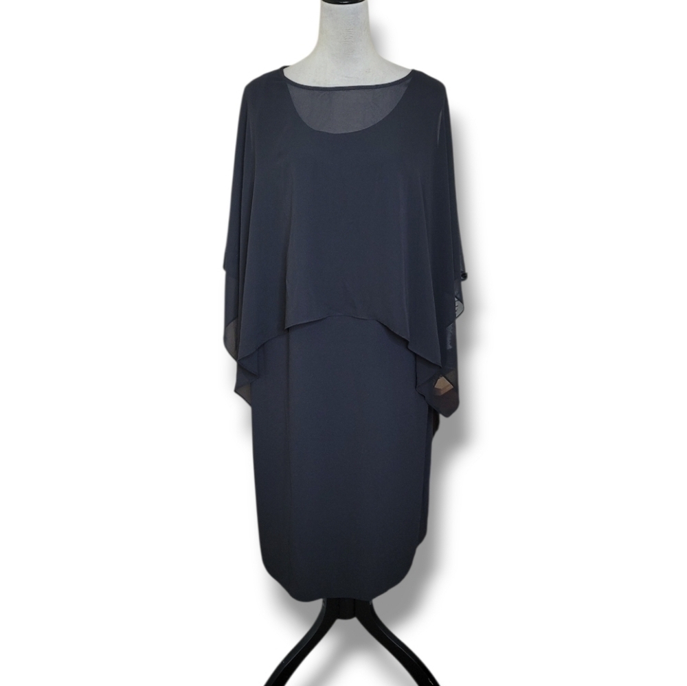AGB Black Capelet Dress Size 16W
